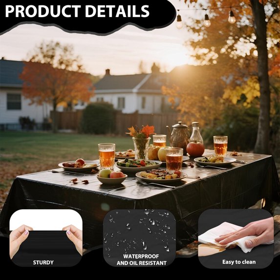 Mitzzllc Plastic Table Cloth Disposable 8 Pack,54 x 108 Inch Leakproof & Sturdy Decorative Tablecloths,Waterproof Rectangle White Plastic Table Cover