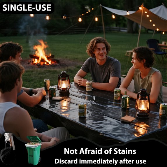 Mitzzllc Plastic Table Cloth Disposable 8 Pack,54 x 108 Inch Leakproof & Sturdy Decorative Tablecloths,Waterproof Rectangle White Plastic Table Cover