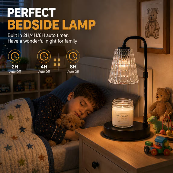 Mitzzllc Candle Warmer Lamp with Timer,Dimmer and Adjustable Height for Large Jar Candles,Includes 2 GU10 Bulbs
