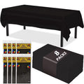 Mitzzllc Plastic Table Cloth Disposable 8 Pack,54 x 108 Inch Leakproof & Sturdy Decorative Tablecloths,Waterproof Rectangle White Plastic Table Cover