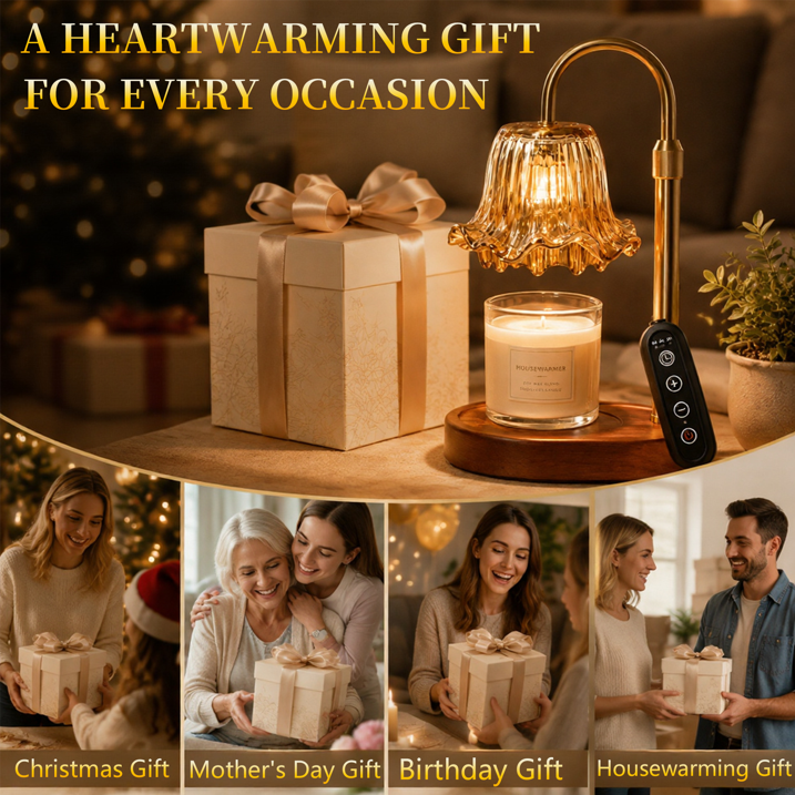 Mitzzllc Electric Candle Warmer Lamp with Timer & Dimmer,Adjustable Height,Fits Most Jar Candles,Home Decor Gift