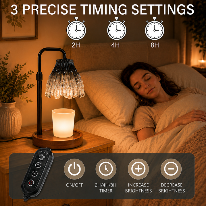 Mitzzllc Candle Warmer Lamp with Timer & Dimmer, Adjustable Height, Flameless Wax Melt Lamp for Jar Candles, Bedroom Home Decor & Gift for Women